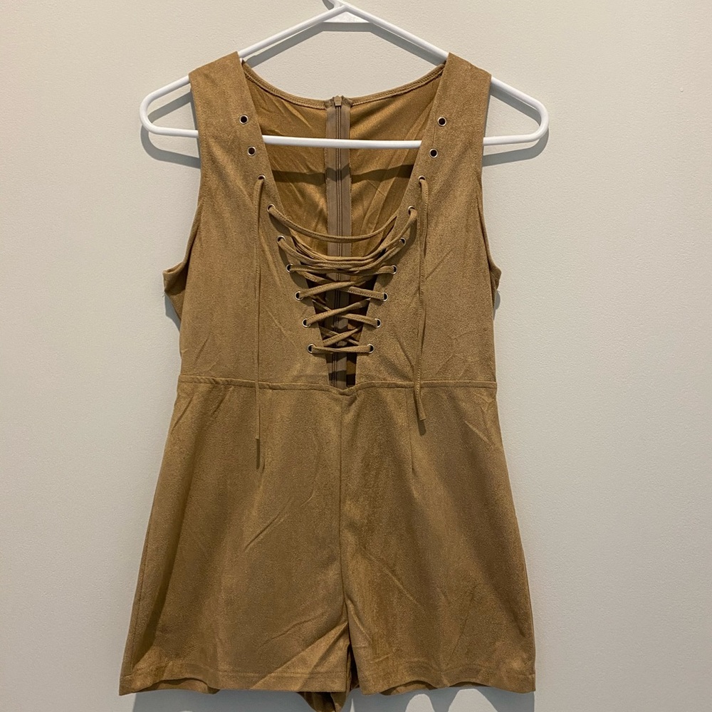 Suede Romper